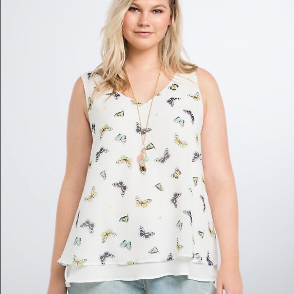 Torrid size 1 butterfly sleeveless tank top